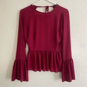 Open Back Red Top / Blouse